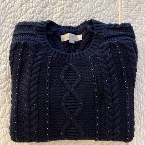 LOFT Dark Blue/Navy Textured Sweater
